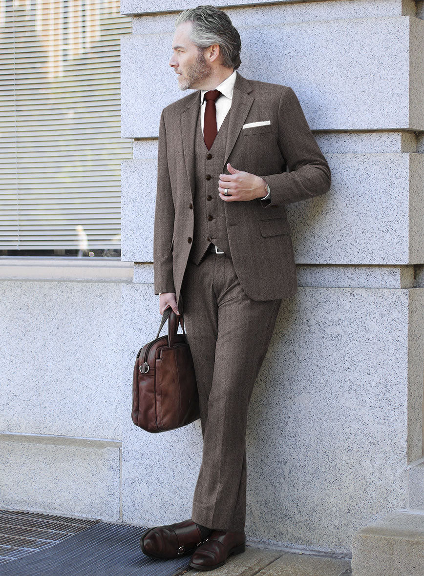 Scabal Hybrid Mocha Brown Wool Suit - StudioSuits