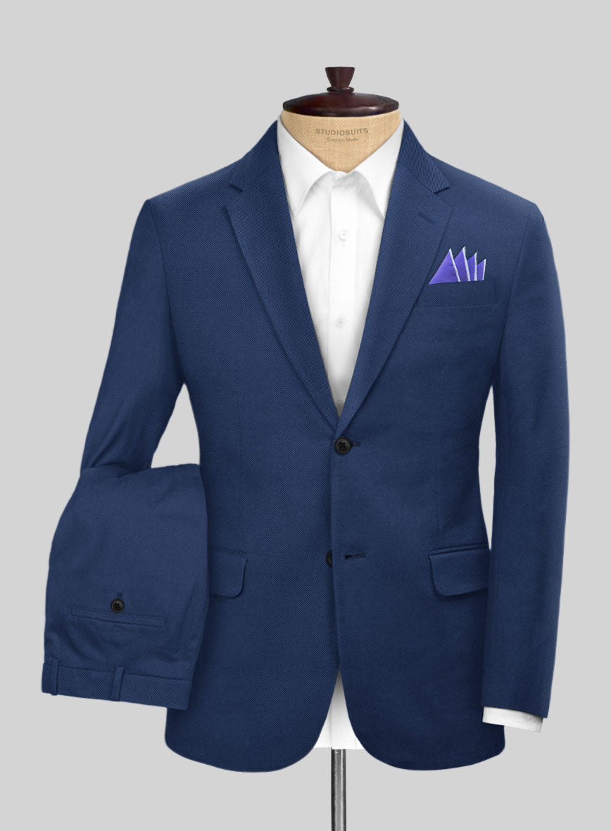 Scabal Indigo Blue Cotton Stretch Suit - StudioSuits