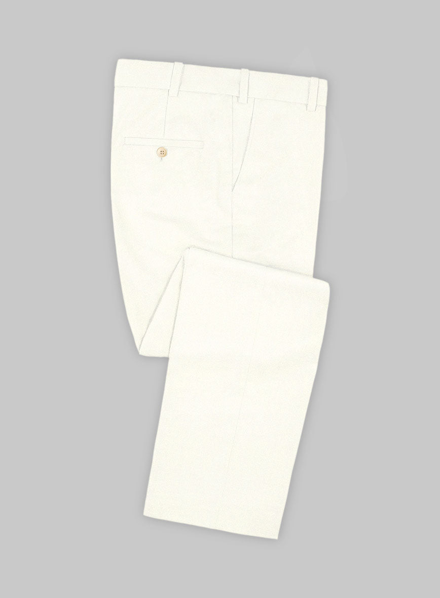 Scabal Ivory Wool Pants