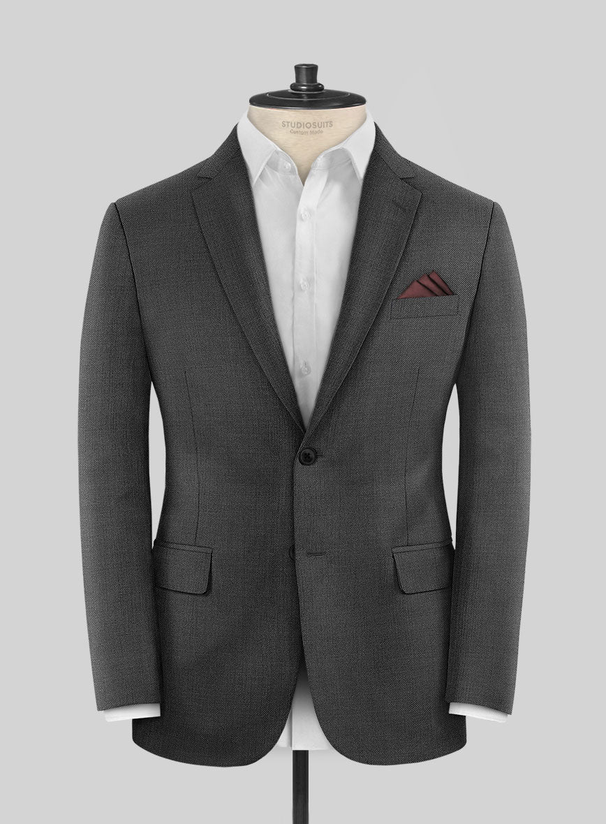 Scabal Liche Charcoal Wool Jacket - StudioSuits