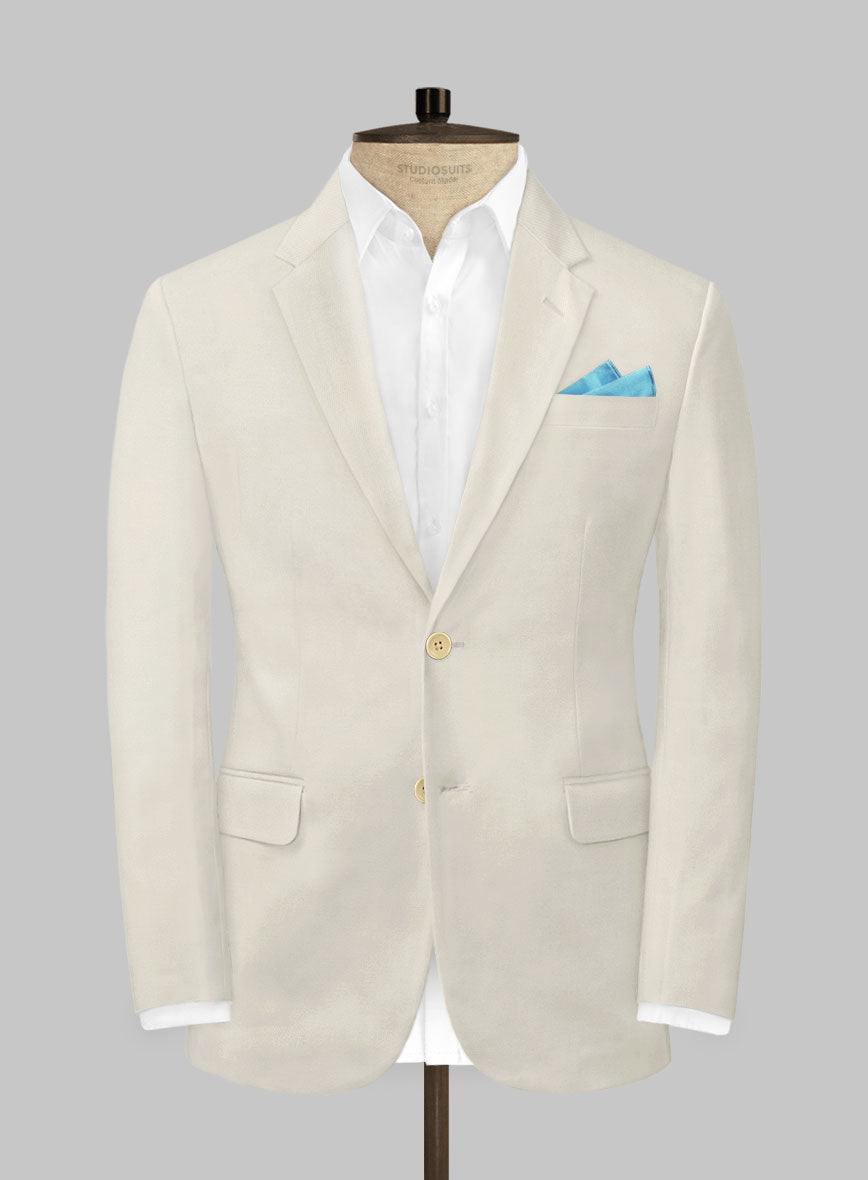 Scabal Light Fawn Cotton Stretch Jacket - StudioSuits