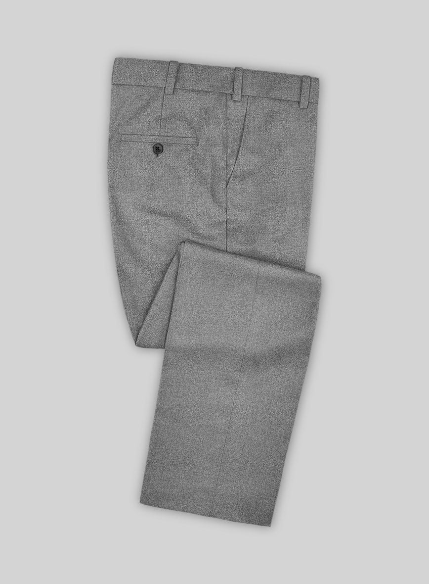 Scabal Lissar Light Gray Wool Pants - StudioSuits