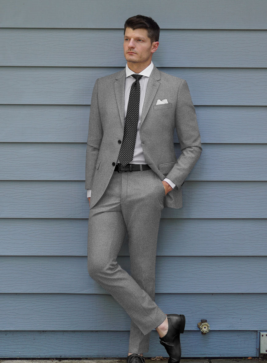 Scabal Lissar Light Gray Wool Suit - StudioSuits