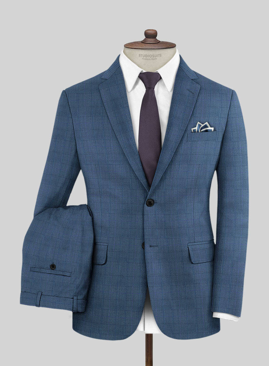 Scabal Londoner Glen Blue Wool Suit – StudioSuits