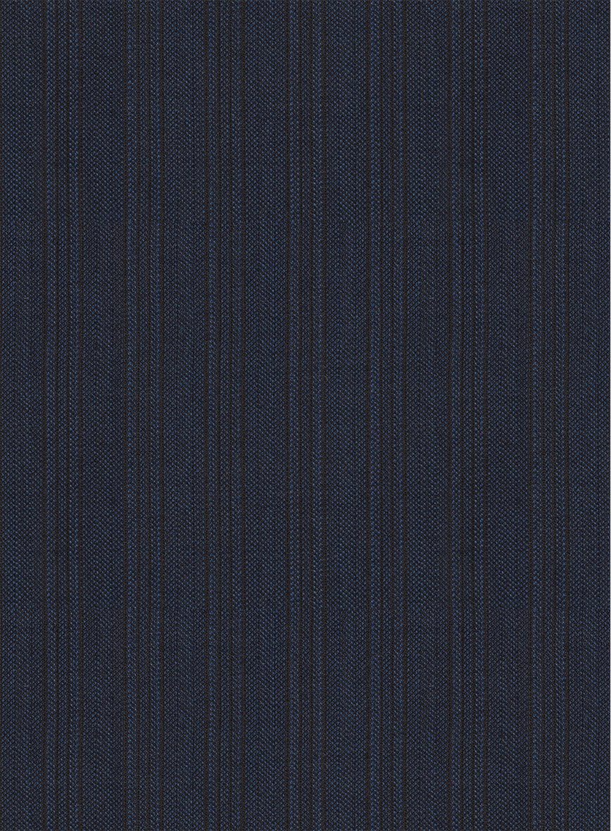 Scabal Londoner Jolge Stripe Blue Wool Pants - StudioSuits