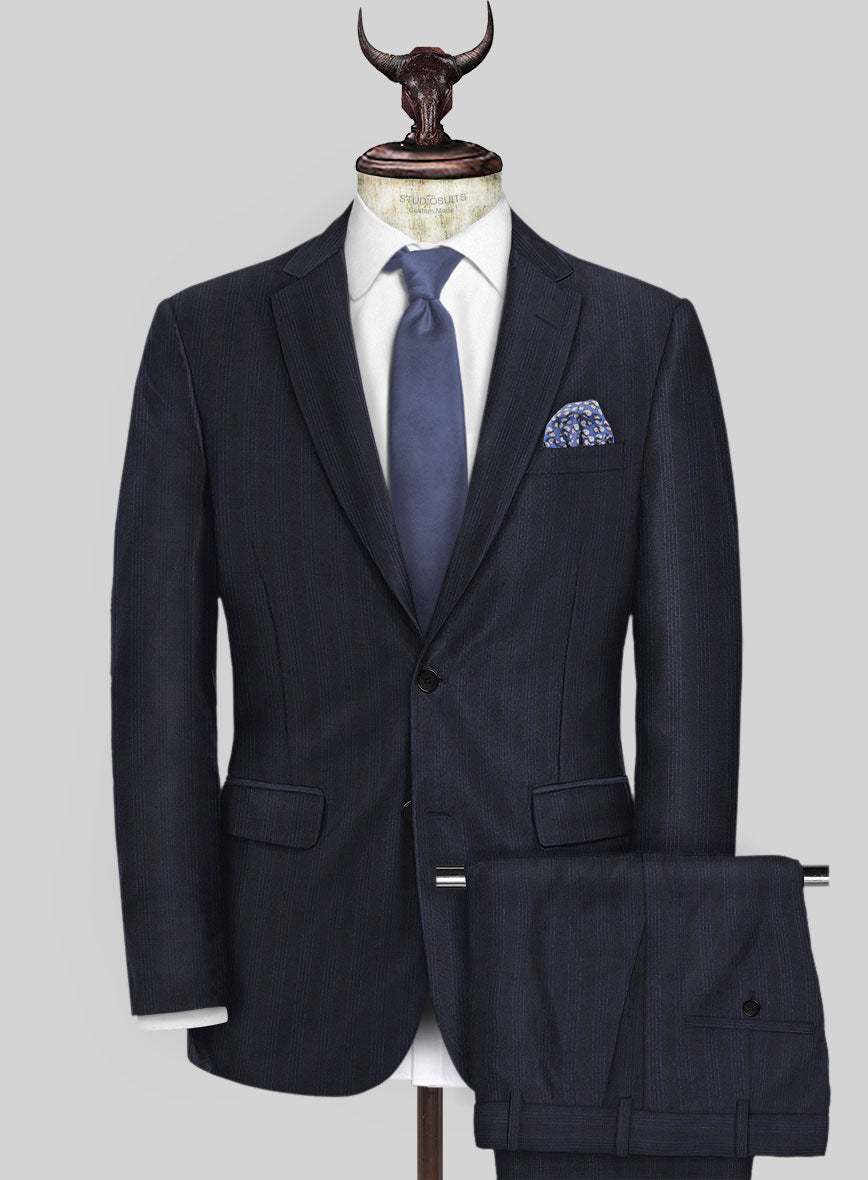 Scabal Londoner Manpa Stripe Blue Wool Suit – StudioSuits