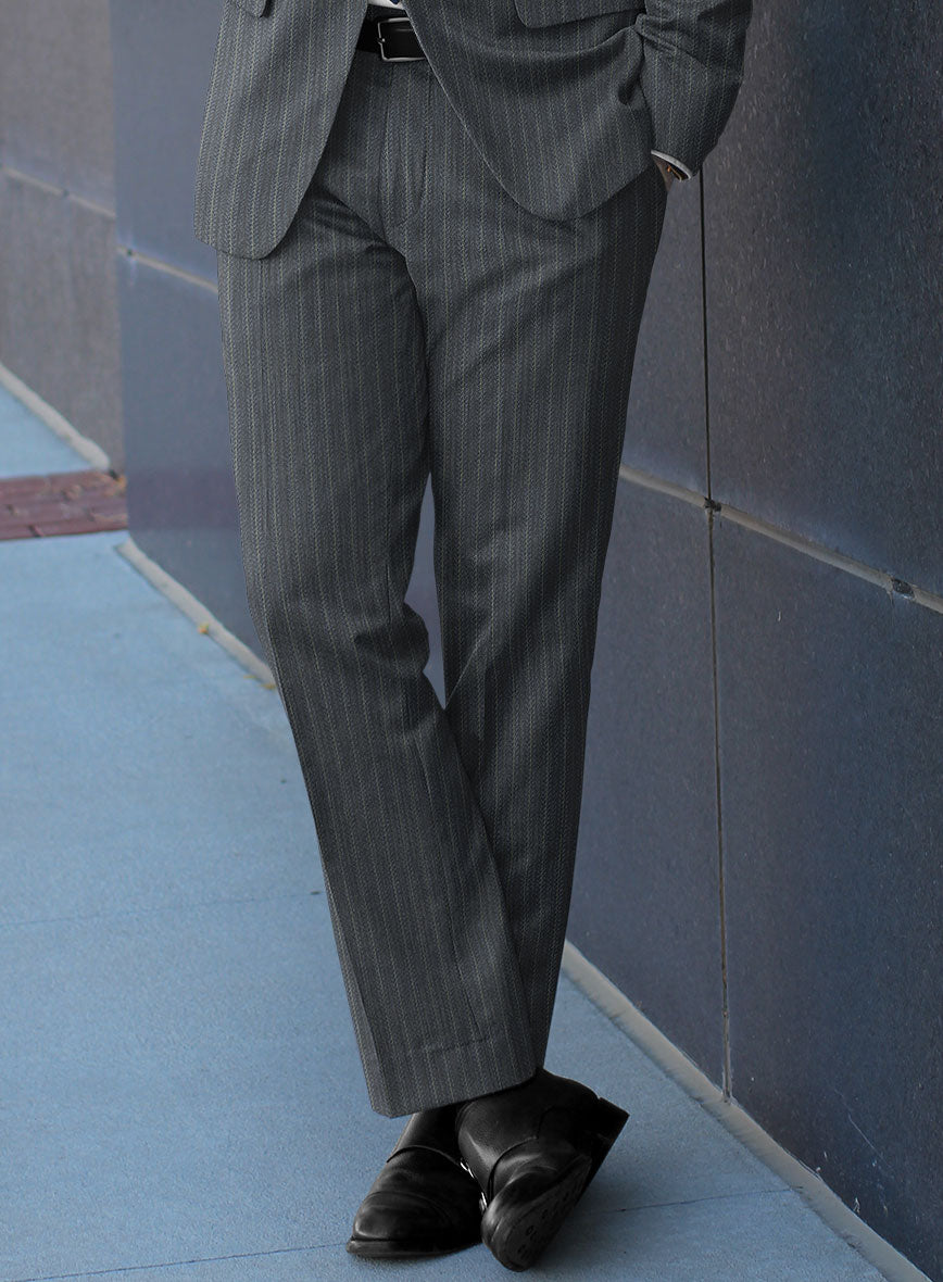 Scabal Londoner Metra Gray Wool Pants - StudioSuits