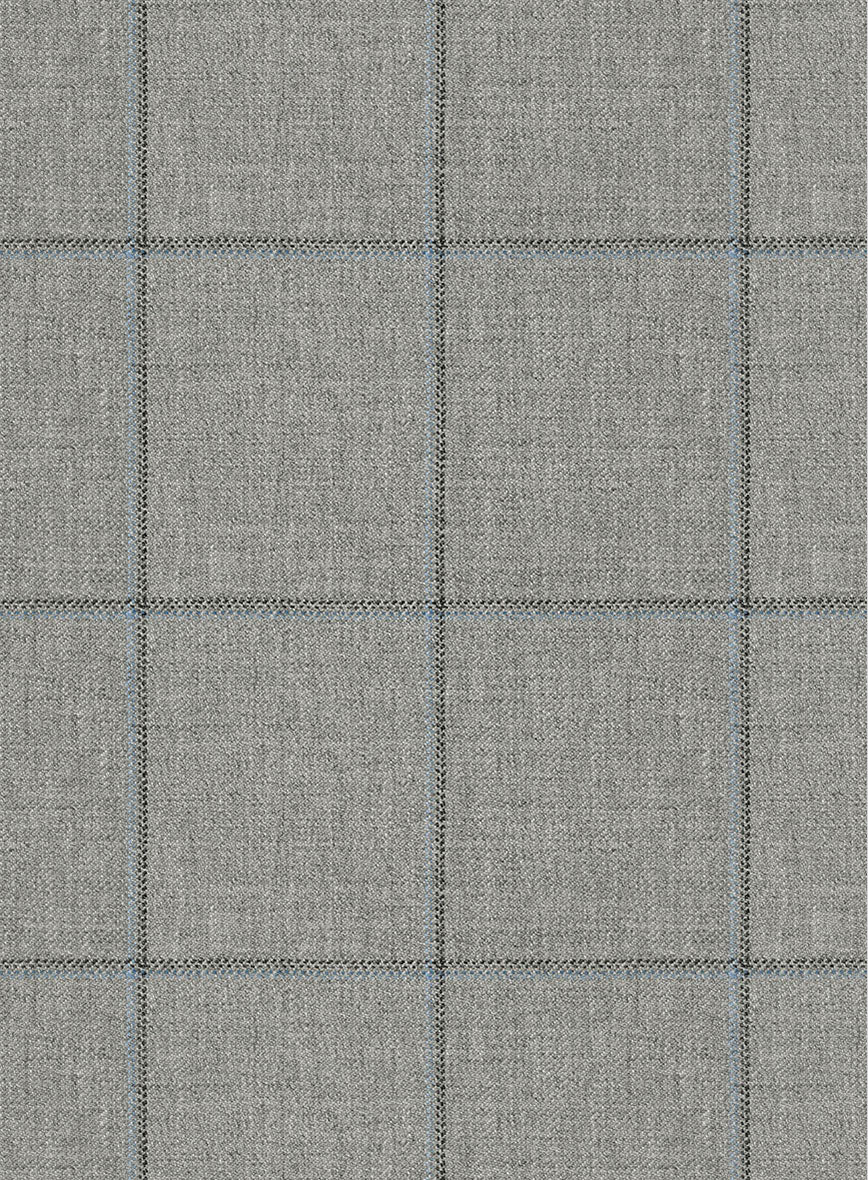 Scabal Londoner Windowpane Light Gray Wool Jacket - StudioSuits