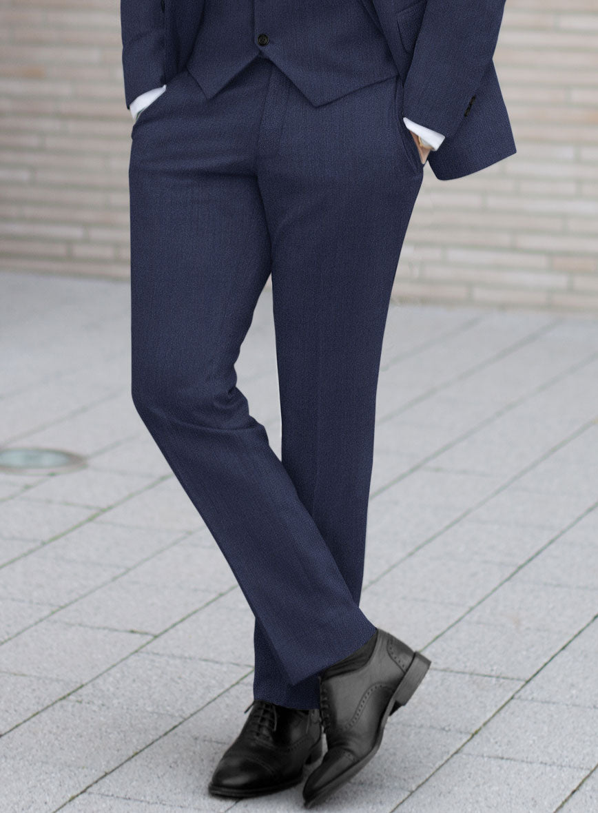 Scabal Merigo Denim Blue Wool Pants - StudioSuits