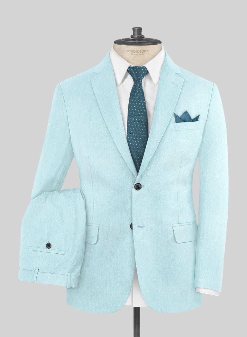 Scabal Pale Blue Wool Suit - StudioSuits