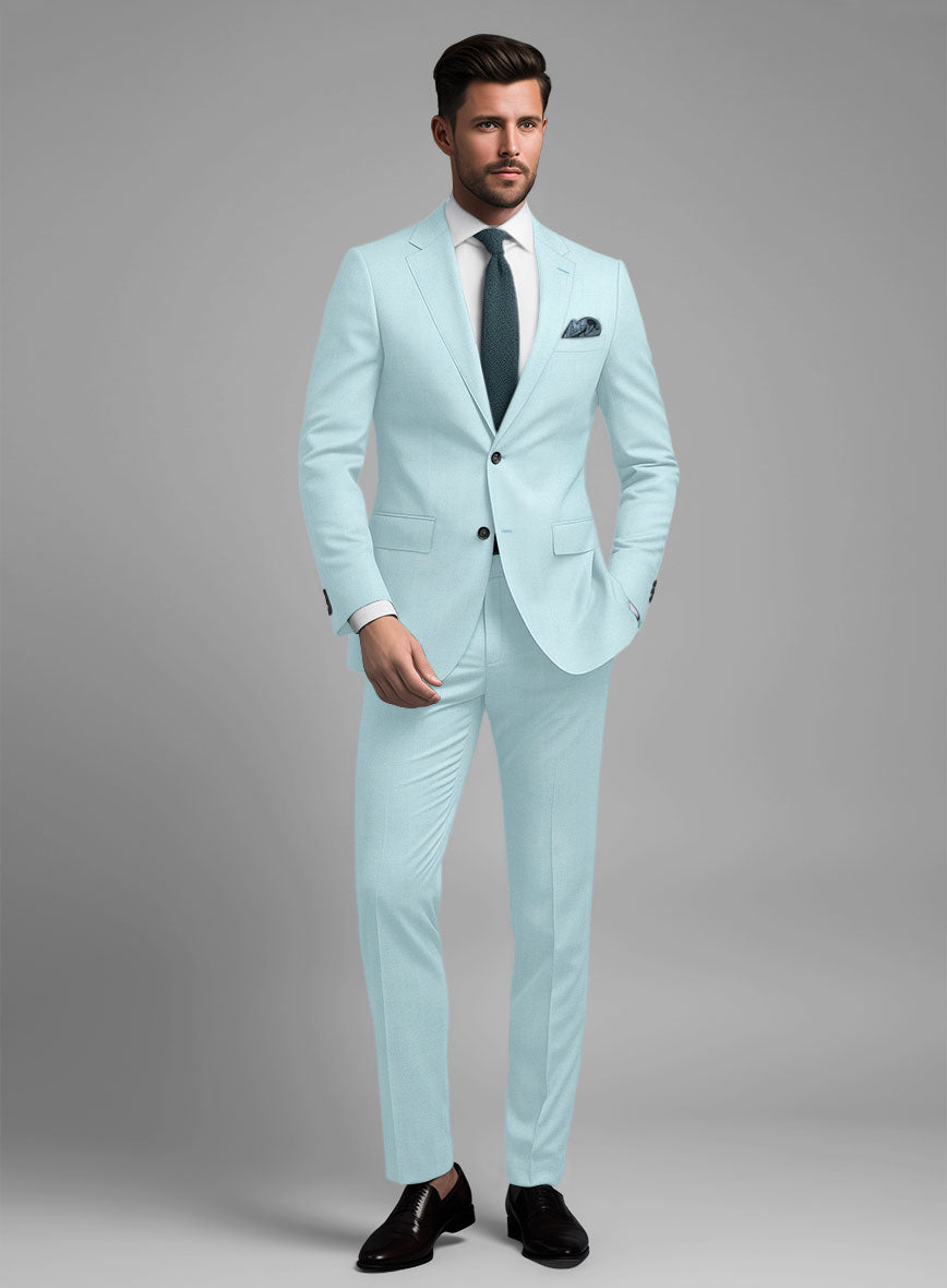 Scabal Pale Blue Wool Suit - StudioSuits