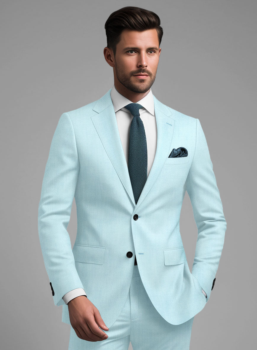 Scabal Pale Blue Wool Suit - StudioSuits