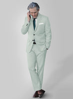 Scabal Pale Green Wool Suit - StudioSuits