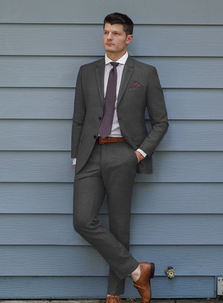 Scabal Parto Mid Gray Wool Suit - StudioSuits