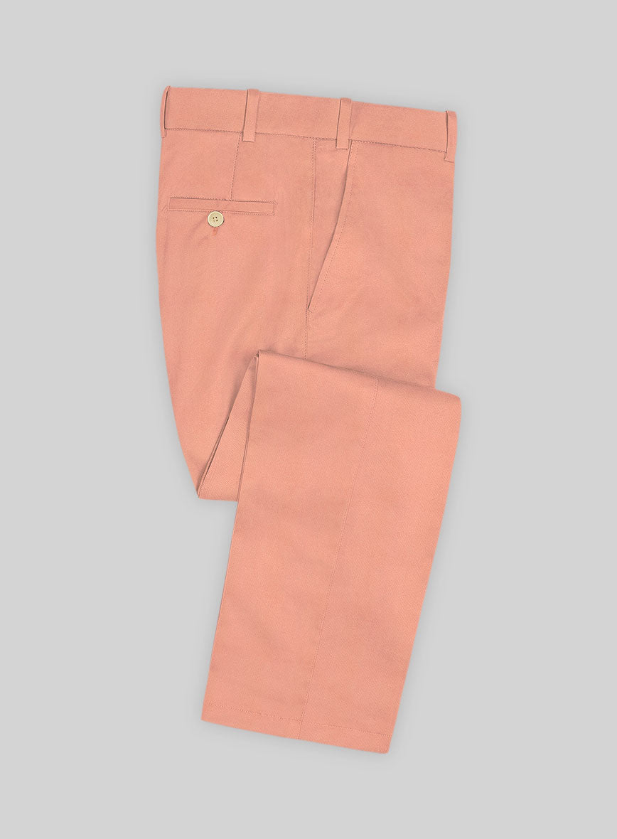 Scabal Peach Cotton Stretch Pants - StudioSuits