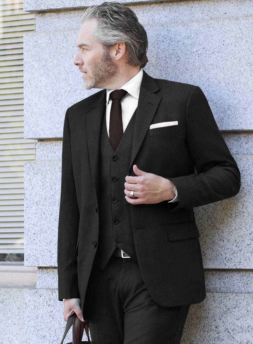 Scabal Piche Charcoal Wool Suit - StudioSuits