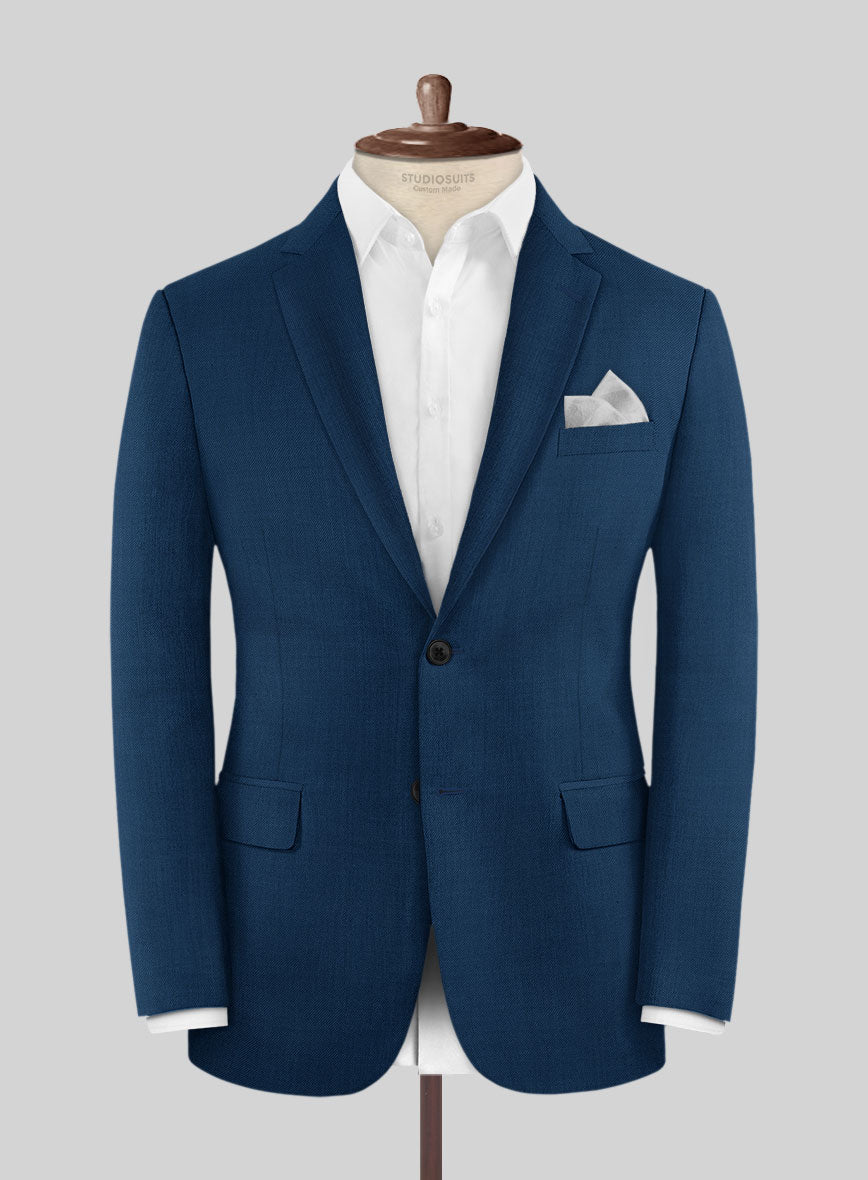 Scabal Prussian Blue Wool Jacket - StudioSuits