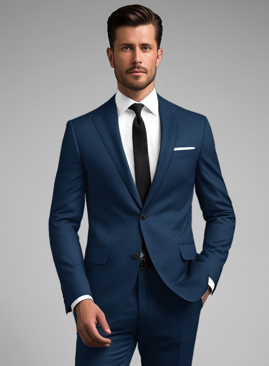 Scabal Prussian Blue Wool Jacket - StudioSuits