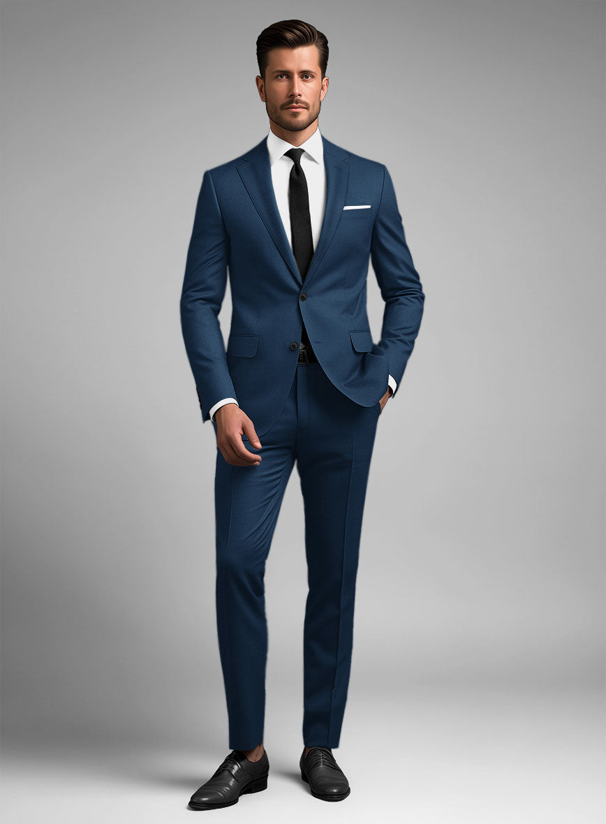 Scabal Prussian Blue Wool Suit - StudioSuits