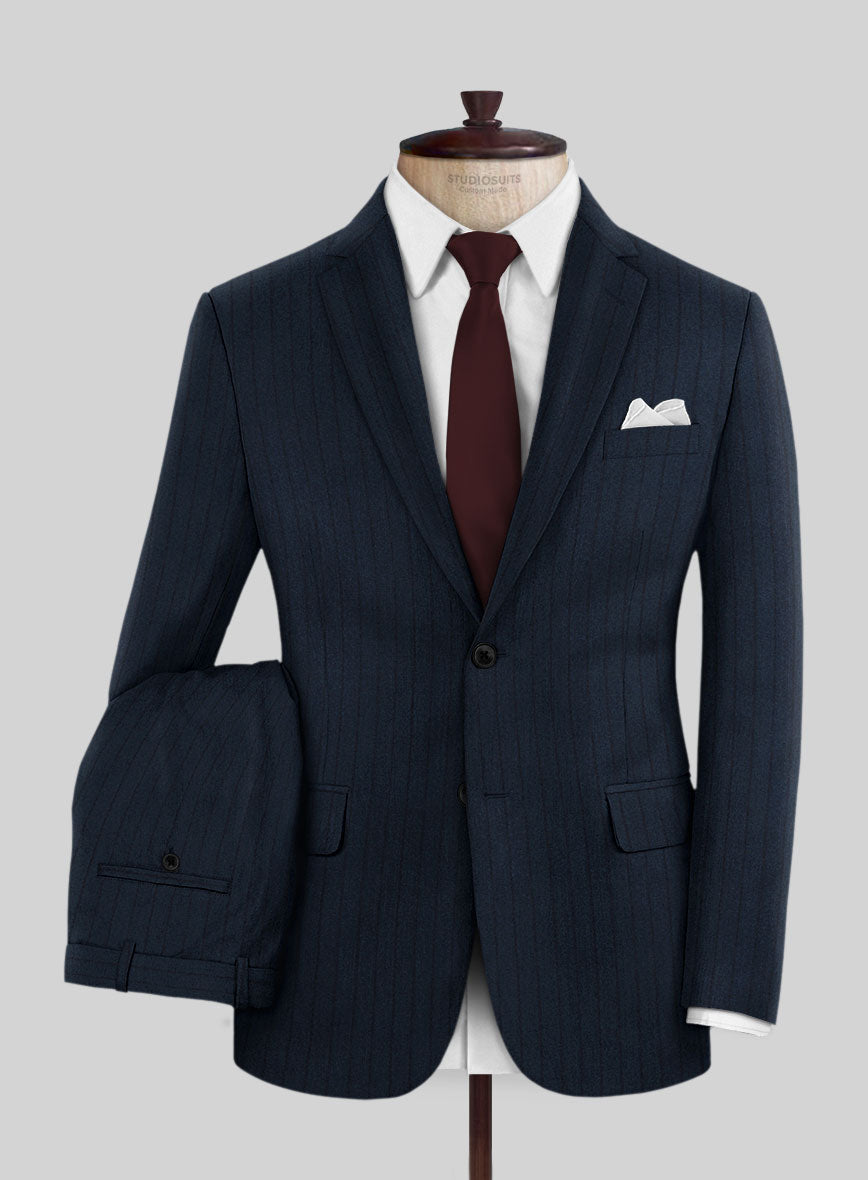 Scabal Sapphire Chalkstripe Blue Wool Suit – StudioSuits