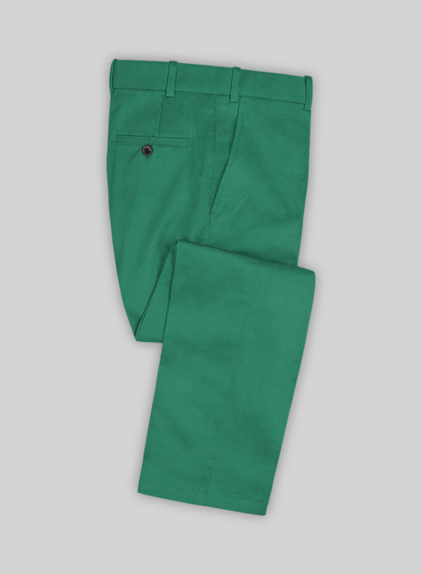 Scabal Sea Green Cotton Stretch Pants - StudioSuits