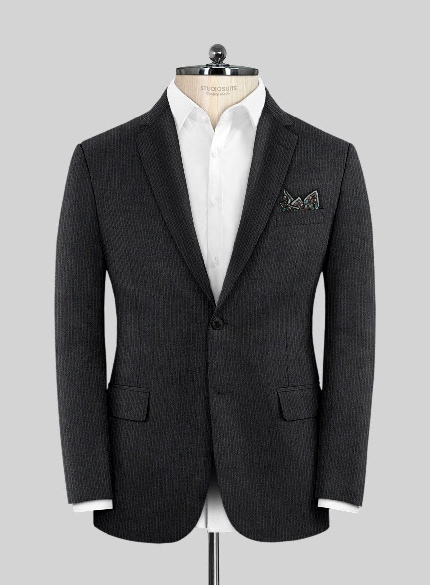 Scabal Sifro Stripe Gray Wool Suit - StudioSuits