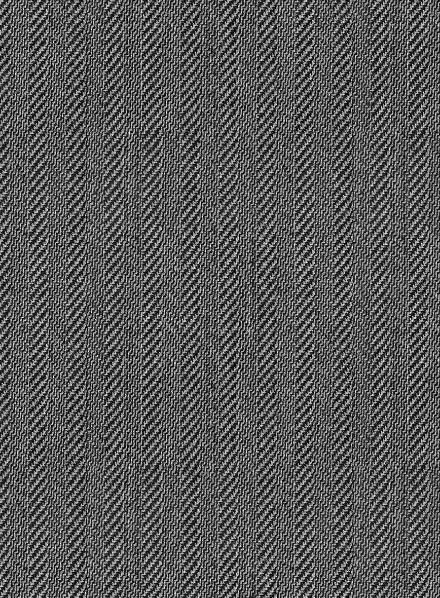 Scabal Tornado Herringbone Gray Wool Jacket - StudioSuits