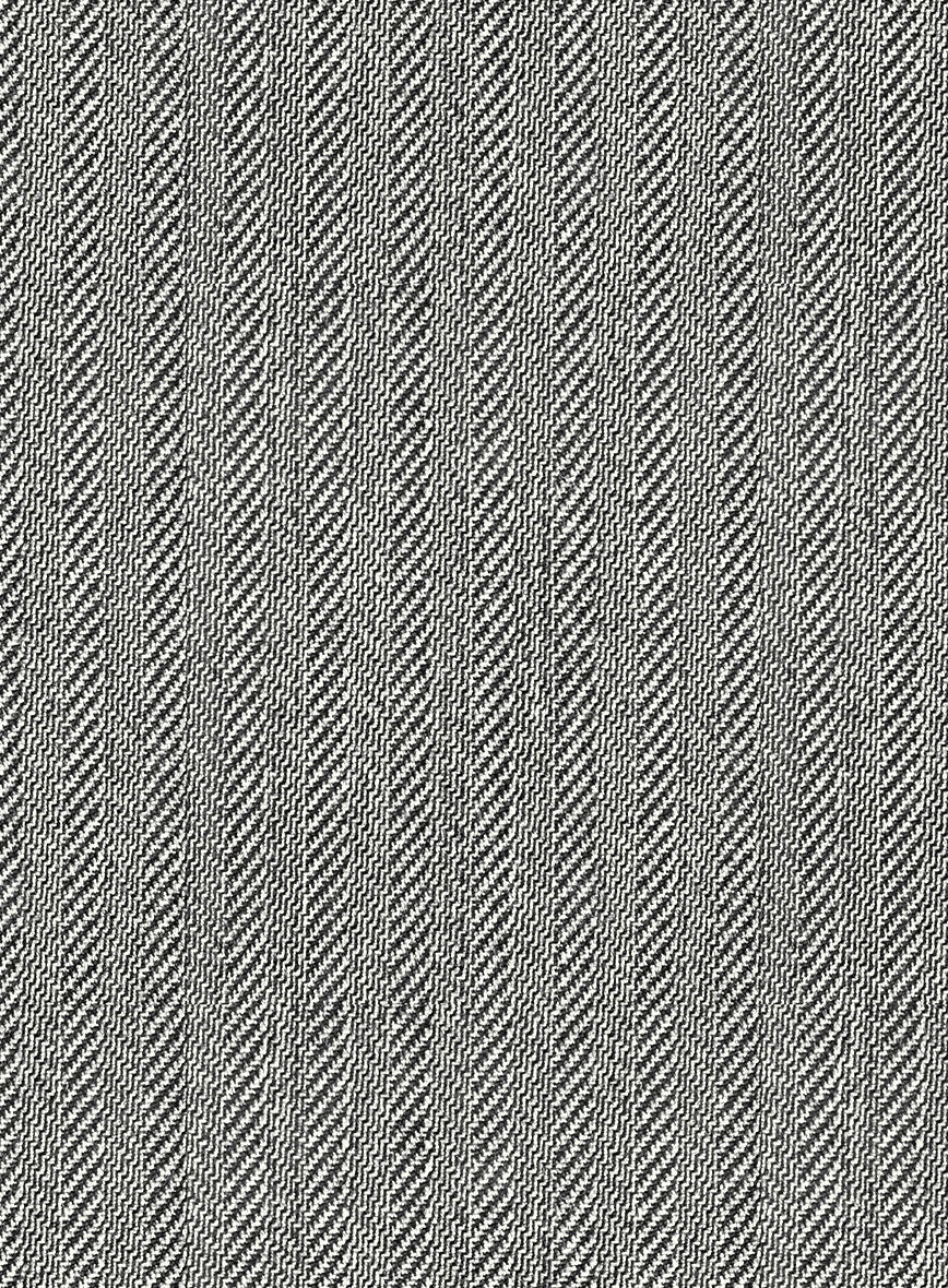 Scabal Tornado Herringbone Light Gray Wool Suit - StudioSuits