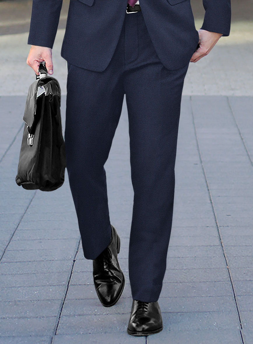 Scabal Tornado Oili Blue Wool Pants - StudioSuits