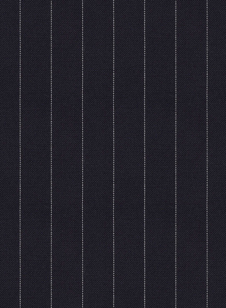 Scabal Vredlo Stripe Blue Wool Pants - StudioSuits