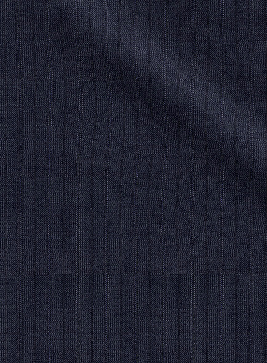 Scabal Londoner Allamo Stripe Blue Wool Pants - StudioSuits