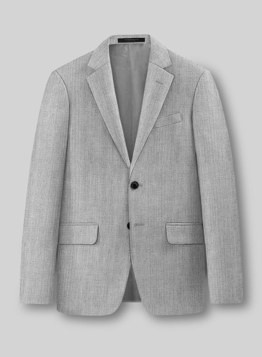 Scabal Worsted Light Gray Wool Jacket