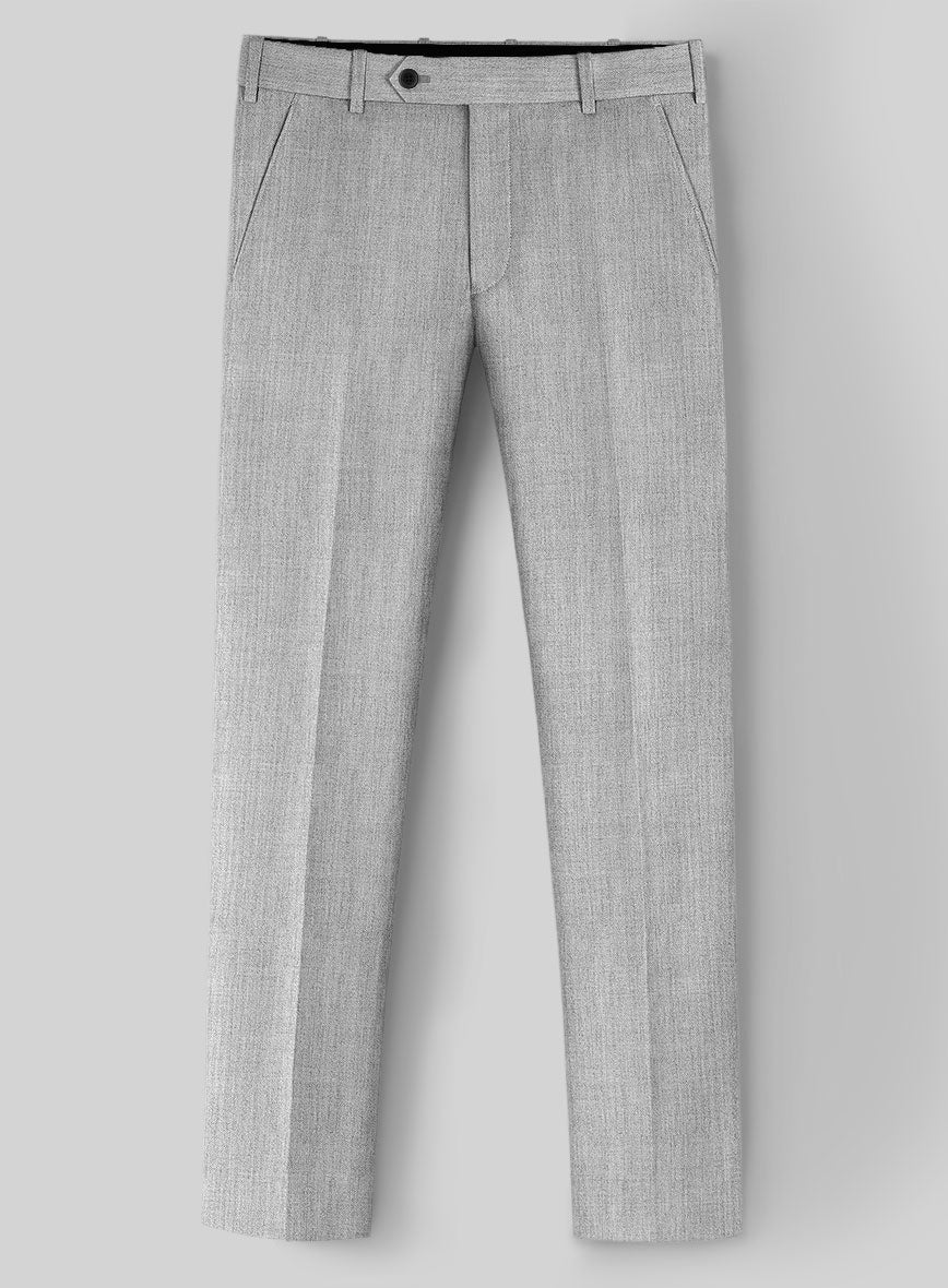 Scabal Worsted Light Gray Wool Suit - StudioSuits