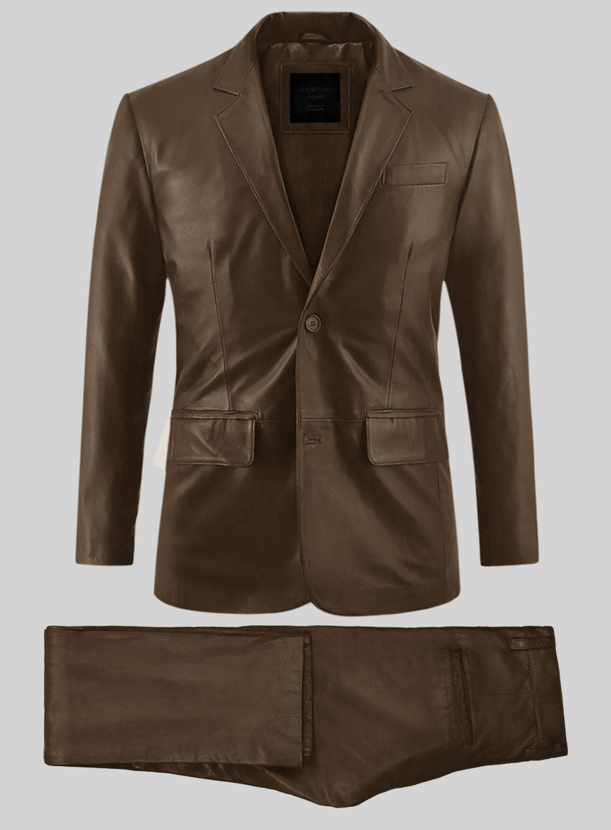 Scottish Brown Leather Suit - StudioSuits