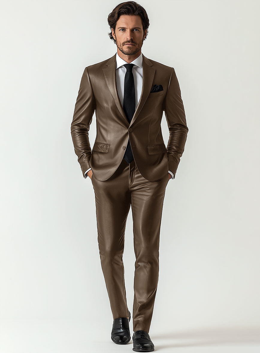 Scottish Brown Leather Suit - StudioSuits