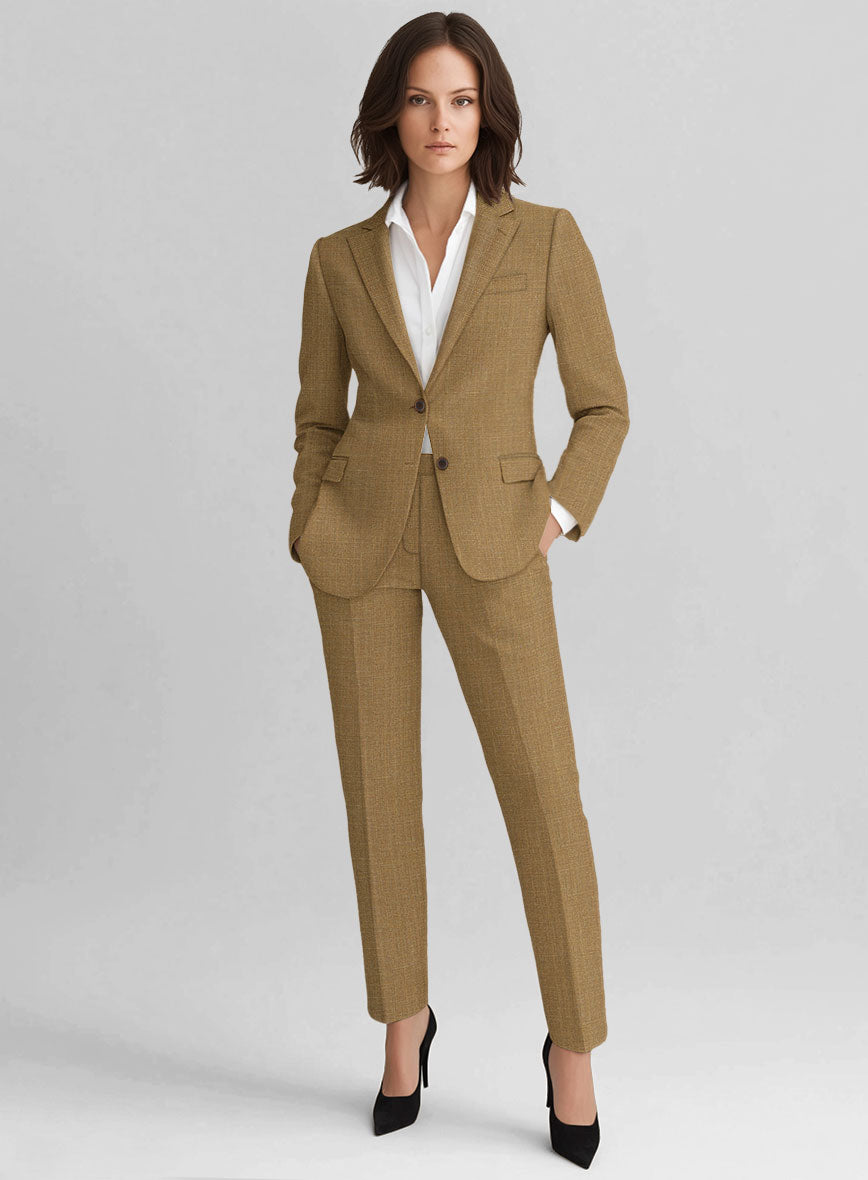 Women's Sepia Brown Linen Suit - StudioSuits