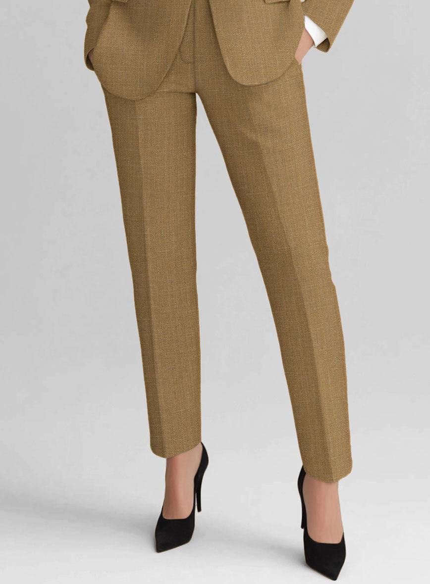 Women's Sepia Brown Linen Suit - StudioSuits