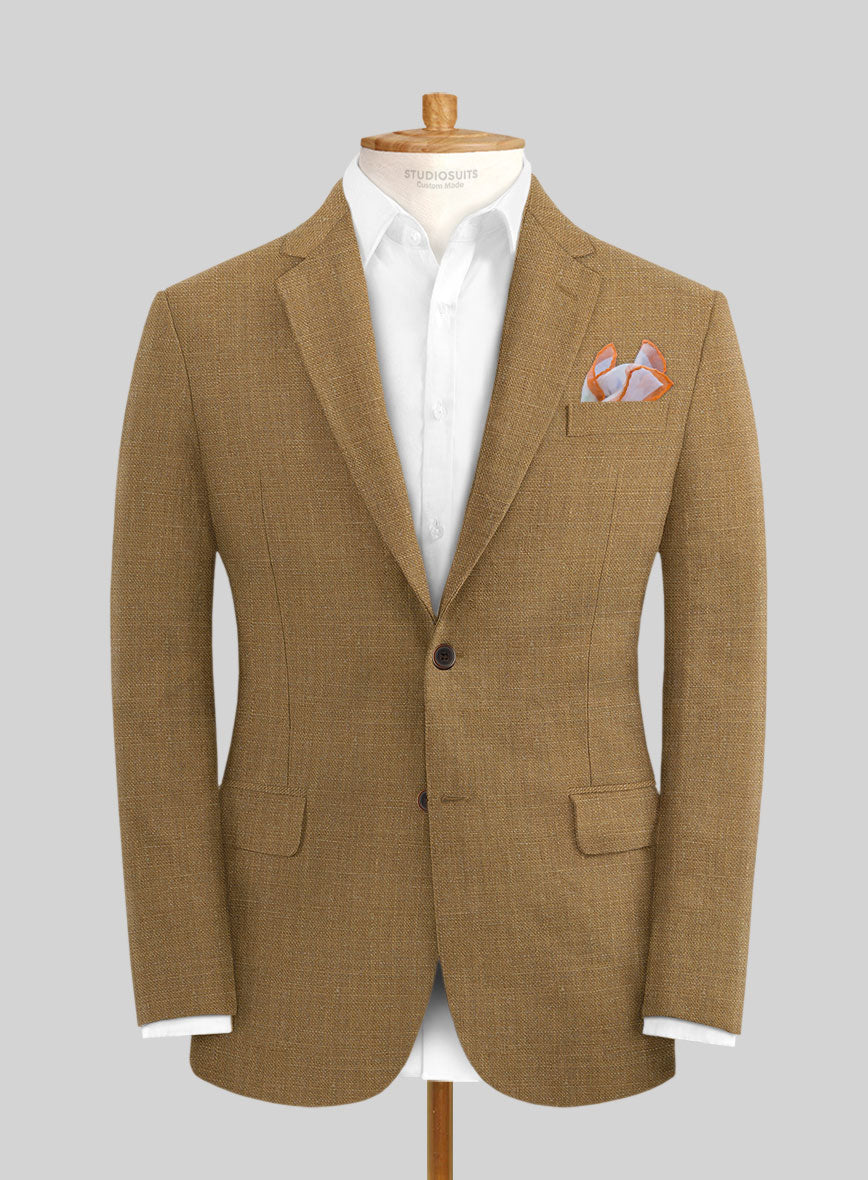 Sepia Brown Linen Jacket - StudioSuits