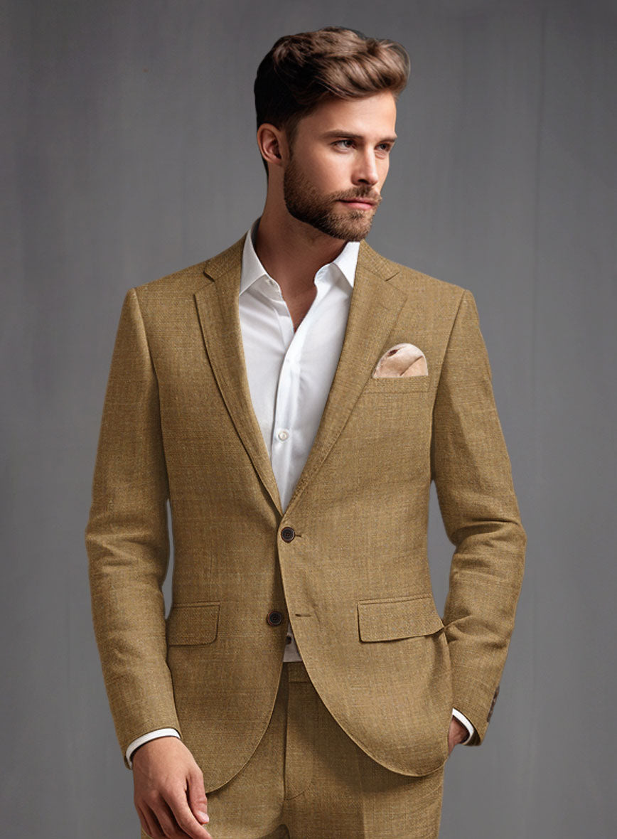 Sepia Brown Linen Jacket - StudioSuits