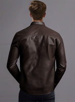 Shadowcraft Brown Leather Shirt - StudioSuits