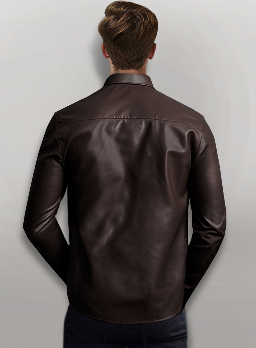 Shadowcraft Brown Leather Shirt - StudioSuits