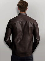 Shadowcraft Brown Leather Shirt - StudioSuits