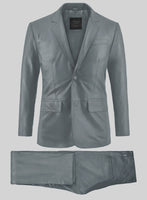 Sherpa Gray Leather Suit - StudioSuits