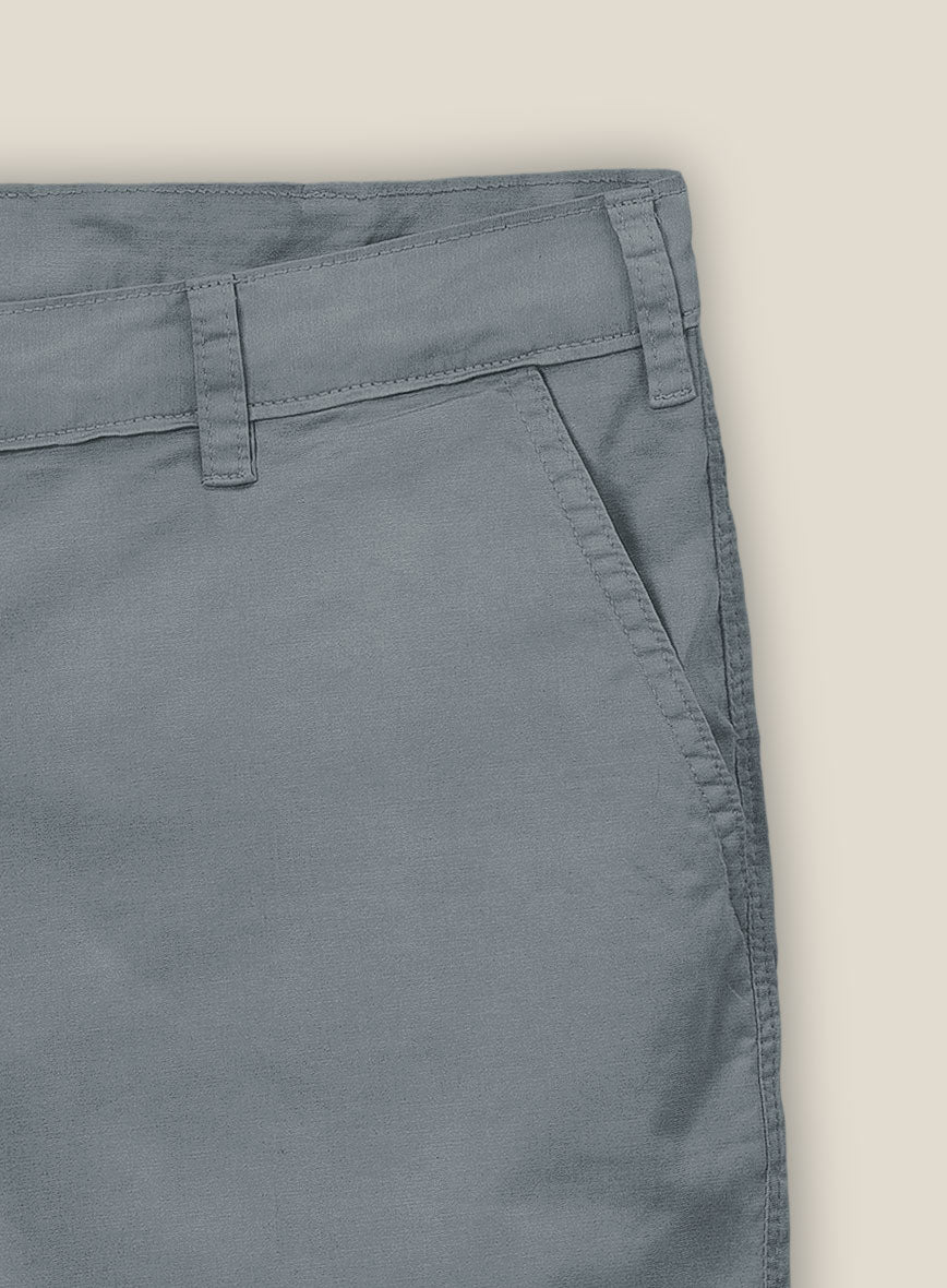 Slate Blue Stretch Chino Shorts - StudioSuits