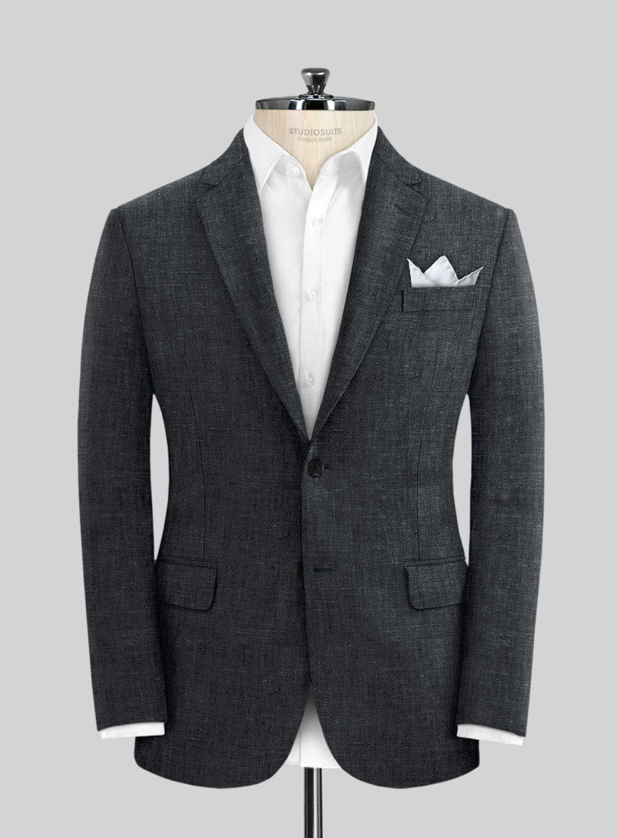 Slate Gray Linen Jacket - StudioSuits