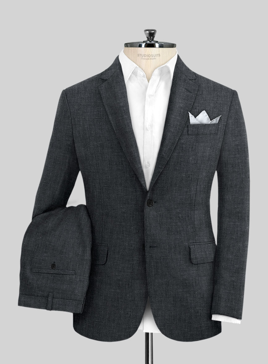 Slate Gray Linen Suit - StudioSuits