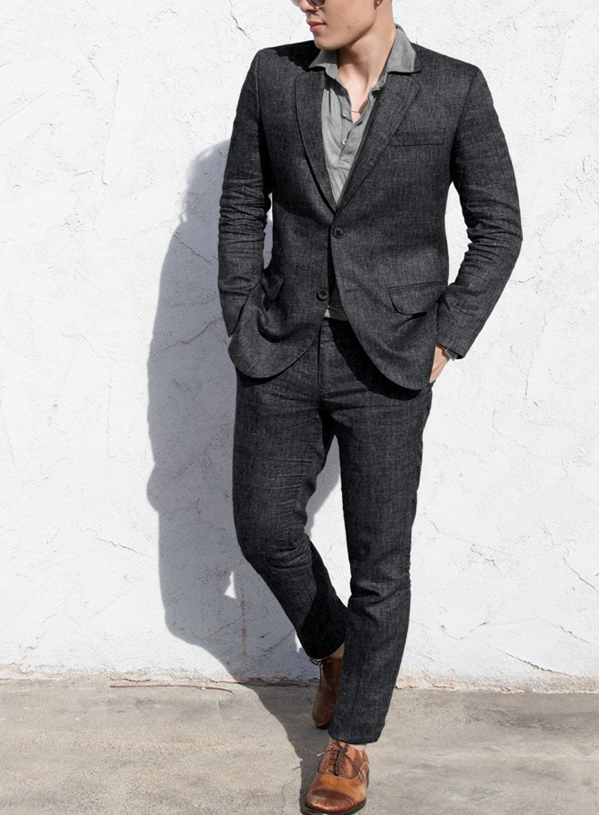 Slate Gray Linen Suit - StudioSuits