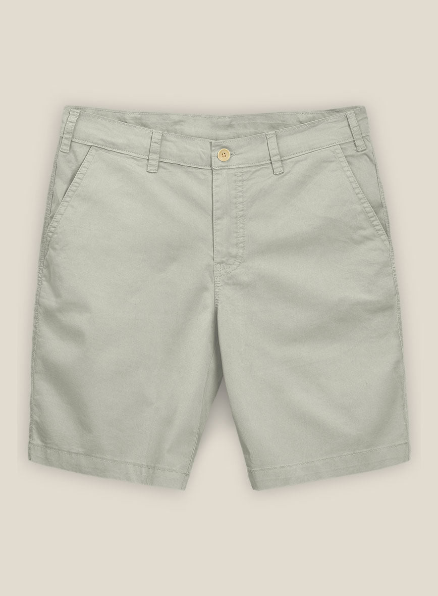 Slate Green Stretch Chino Shorts - StudioSuits