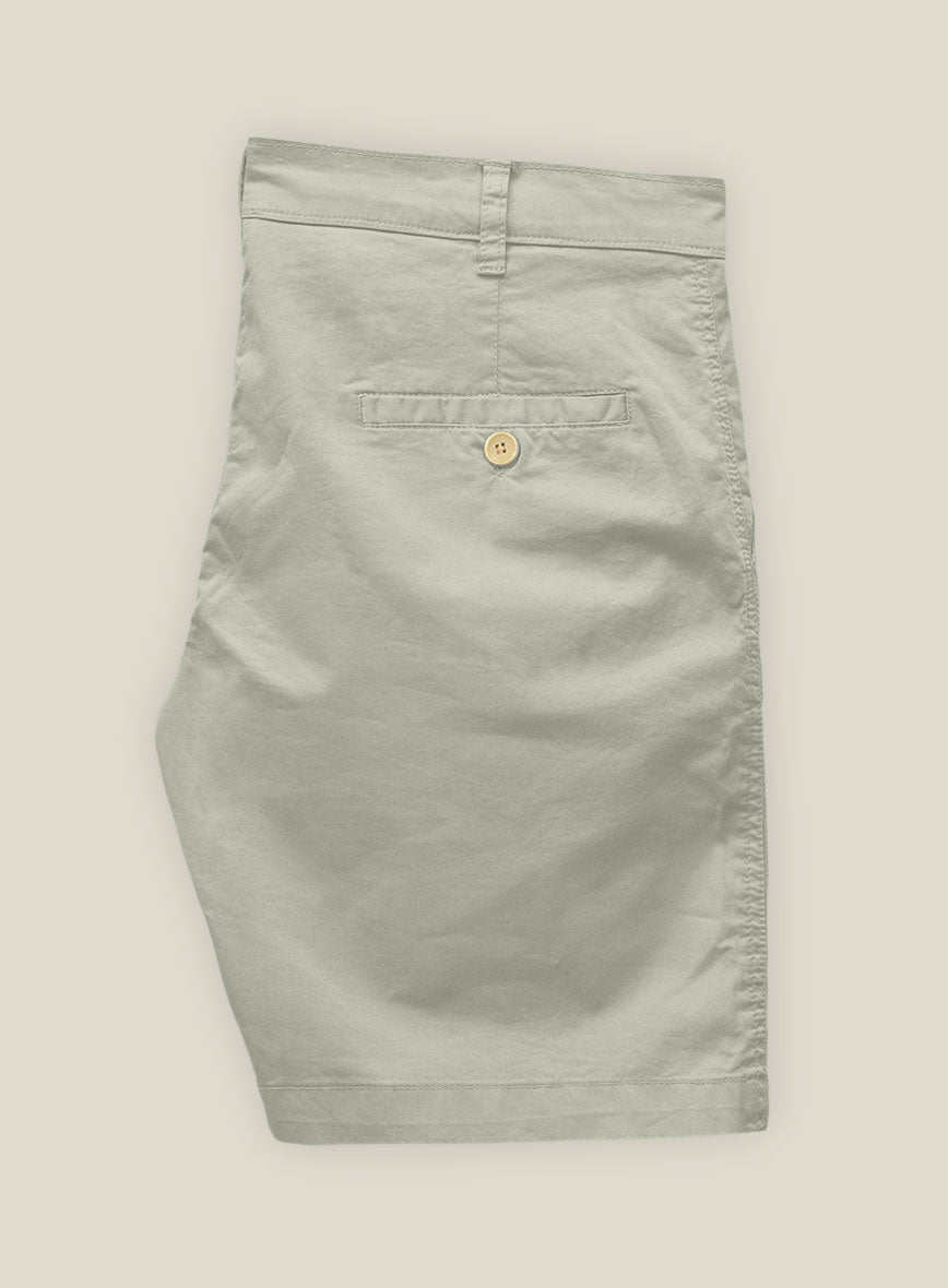 Slate Green Stretch Chino Shorts - StudioSuits