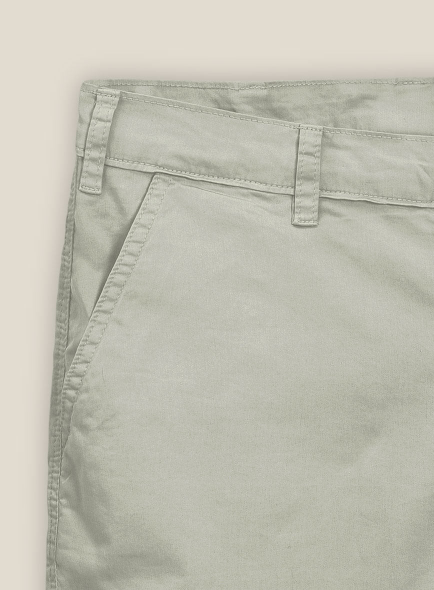 Slate Green Stretch Chino Shorts - StudioSuits